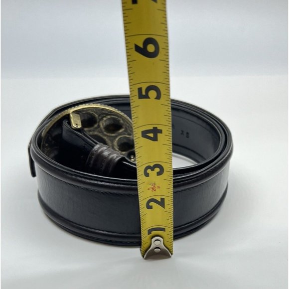 Per Se Brown Leather Belt Brass Buckle 516395 "XS" Vintage 90's - Picture 11 of 14